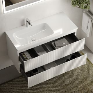 Подвесная тумба под раковину Sancos Snob R SNR100LW левая 100см Bianco